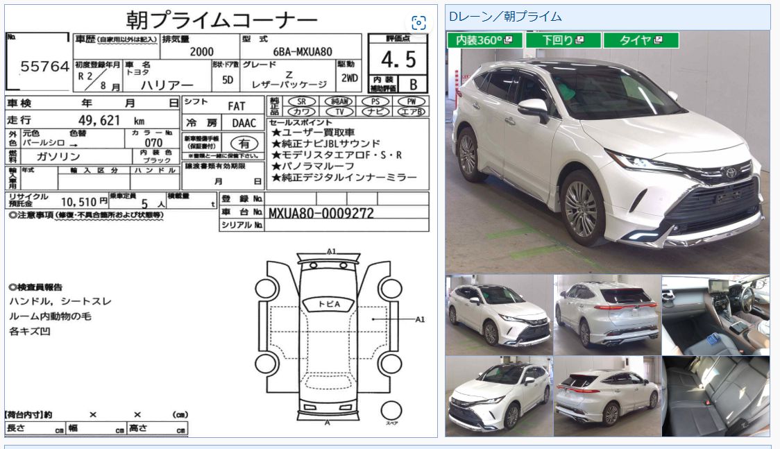 TOYOTA HARRIER Z LEATHER PACKAGE